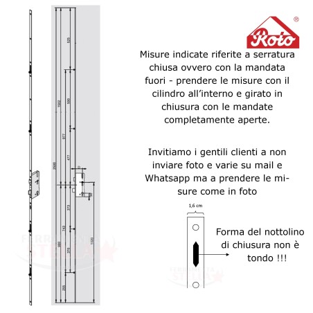 SERRATURA DI SICUREZZA ROTO SERIE TROPICALIZZATA - RICAMBIO - ENTRATA 35 - DISTANZA 90