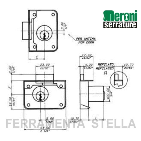 Serratura da applicare per cassetto e antina