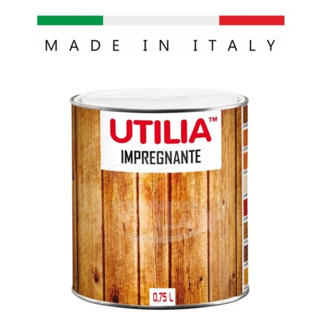 FINITURA VERNICE IMPREGNANTE di PROTEZIONE PER LEGNO x INTERNI ED ESTERNI - 0,75 lt - COLORE NOCE  SCURO - EFFETTO CERATO