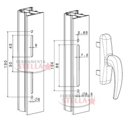 CREMONESE ESINPLAST A SCATTO PER APERTURA INTERNA - NERO  OPACO - x PORTE INFISSI IN ALLUMINIO