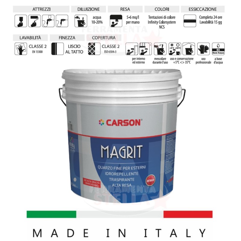 PITTURA RIVESTIMENTO AL QUARZO x ESTERNO QUARZO FINO MAGRIT - LT 14 