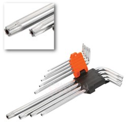 SET 9 PEZZI CHIAVINI TORX A L EXTRA LUNGO TORX INSERTO IMPRONTA VUOTO
