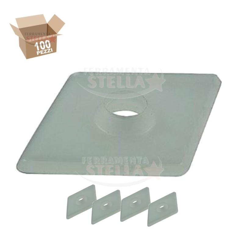RONDELLA PER TIRAFONDO PER LAMIERE GRECATE COPERTURE IN PPL - MM 27 x 27 - FORO DA 6 MM - CONFEZIONE DA 100 PZ