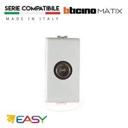 PRESA ITALIANA BRIVALENTE SICUREZZA EASY 10/16A - TIPO BTICINO MATIX - FRUTTO - BIANCO