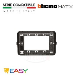 SUPPORTO 3 MODULI CON VITI AGGANCIO FRONTALE EASY - TIPO BTICINO MATIX 