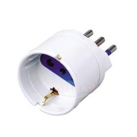 ADATTATORE SCHUKO SPINA ELETTRICA BIANCA PRESA 10A - BIANCO 