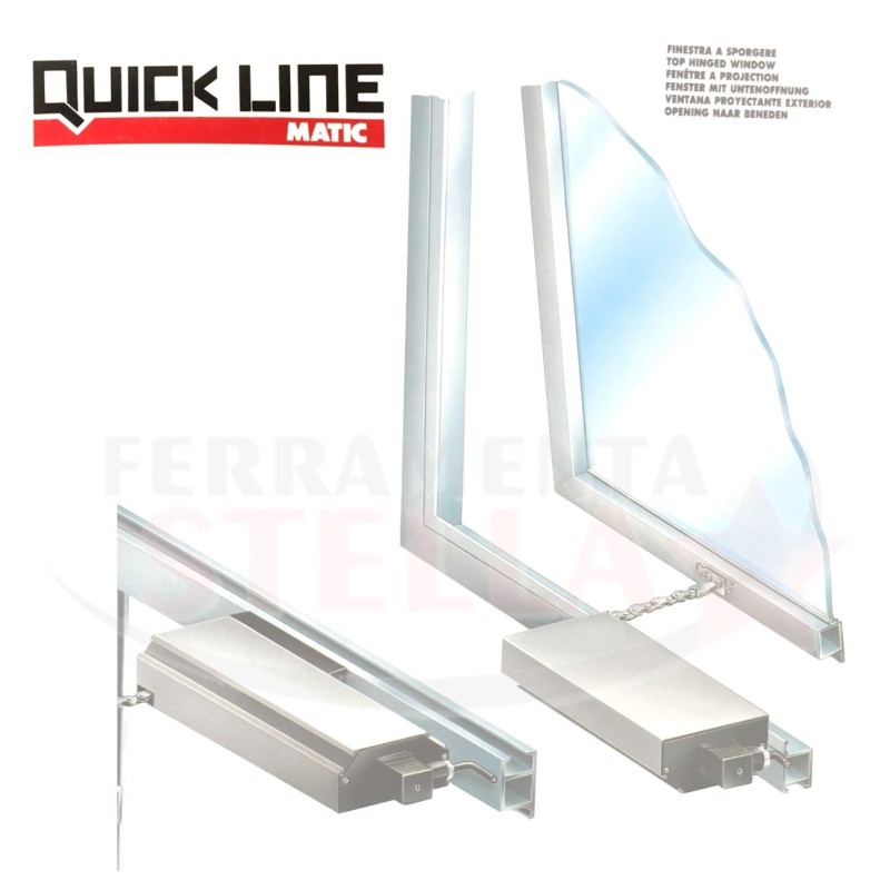 ATTUATORE MOTORE A CATENA PER FINESTRE APERTURA A WASISTAS E A SPORGERE - 24V - BIANCO - FORZA 150 N - CORSA 250 / 380