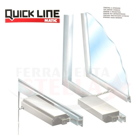 ATTUATORE MOTORE A CATENA PER FINESTRE APERTURA A WASISTAS E A SPORGERE - 24V - BIANCO - FORZA 150 N - CORSA 250 / 380