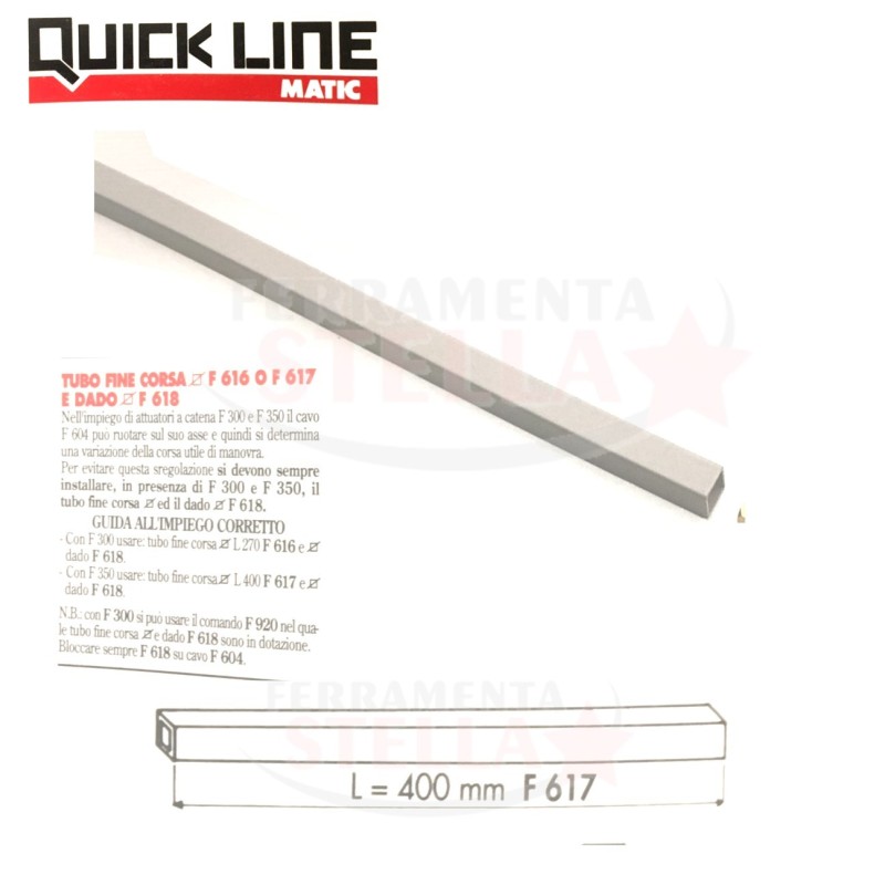 TUBO QUADRO FINE CORSA MM 550 OTELLI RICCARDO QUICK LINE - LINEA DI TRASMISSIONE ACCESSORI RICAMBI