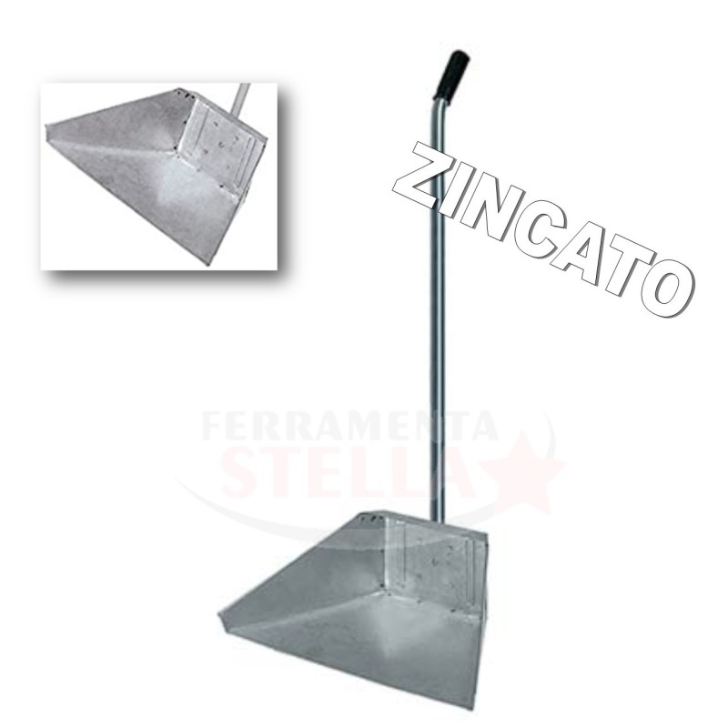 ALZAIMMONDIZIA ALZA IMMONDIZIA CON MANICO IN METALLO - SUPER RESISTENTE - ZINCATO 
