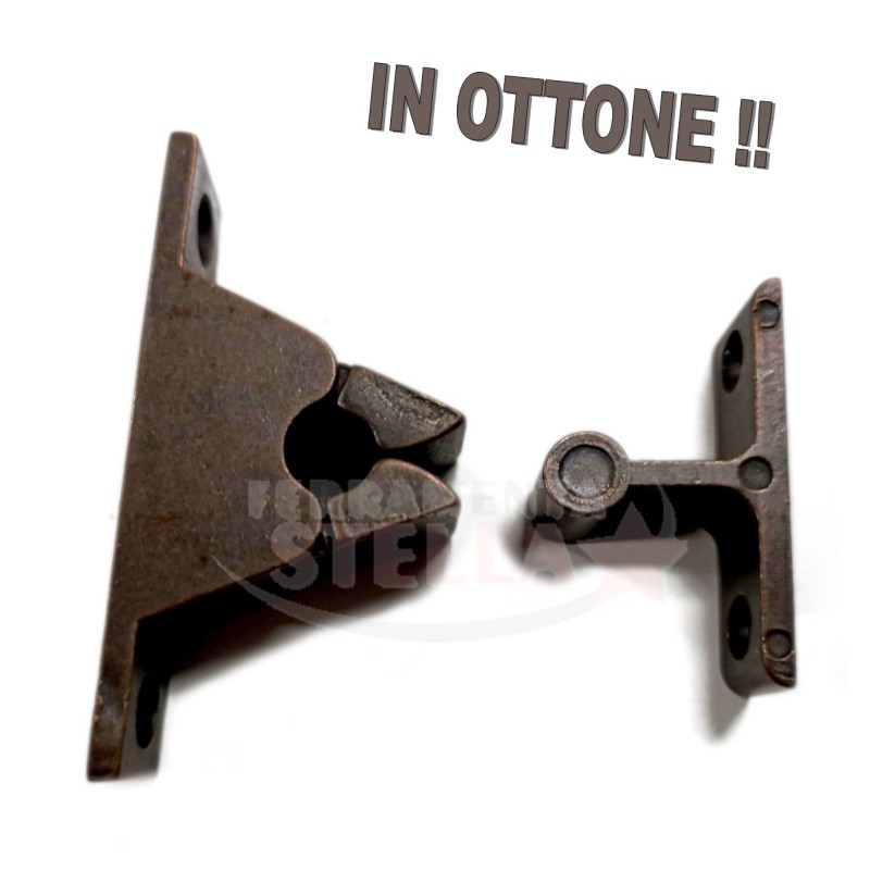 PINZA GANCIO FERMA BLOCCA PORTA OTTONE PORTE INTERNE FERMAPORTA BRONZO FINESTRA