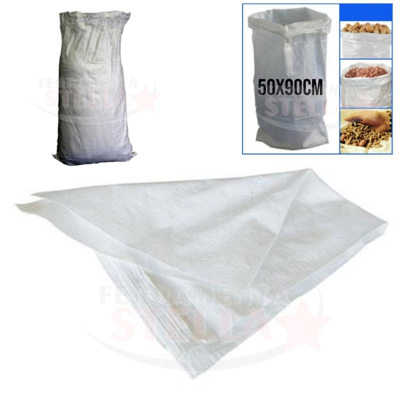 SACCO ORLATO PP BIANCO KG 25 / 30 - x CALCINACCI DETRITI EDILIZIA e VARIE - SUPER RESISTENTI 