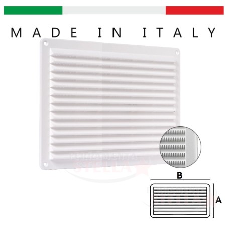 GRIGLIA ARIA AREATORE AREAZIONE RETTANGOLARE CON RETE 150 x 200  - AREAZIONE AERAZIONE x TUBI