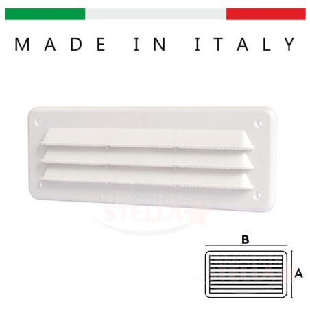 GRIGLIA ARIA AREATORE AREAZIONE RETTANGOLARE CON RETE 230 x 280  - AREAZIONE AERAZIONE x TUBI