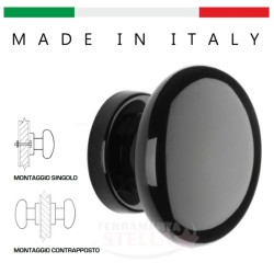 POMO POMOLO POMELLO FISSO NERO NYLON PORTONE PORTE PORTA MANIGLIA SINGOLO DOPPIO 2