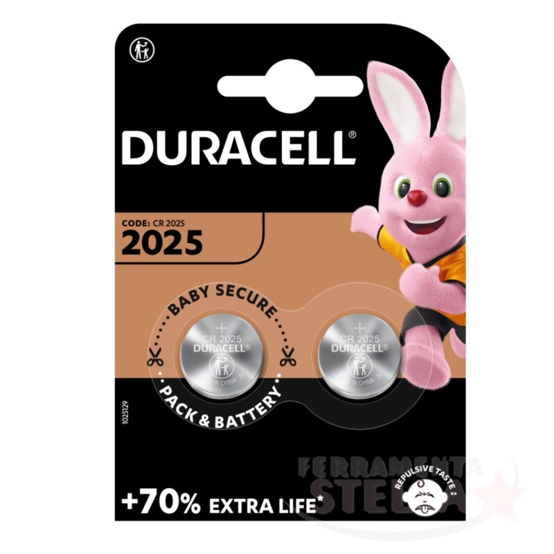 PILE BATTERIE A BOTTONE AL LITHIO LITIO SERIE 2025 3 V BLISTER 2 PEZZI