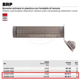 10 BUSSOLA A RETE TASSELLO RETINATO 15 x 85 IN PLASTICA PER ANCORANTE CHIMICO