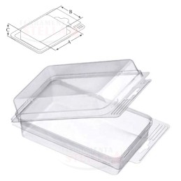 BLISTER CONFEZIONE DA ESPOSIZIONE - BIVALVA TRASPARENTE IN  PVC MM 95 X 45 - ALTEZZA MM 20