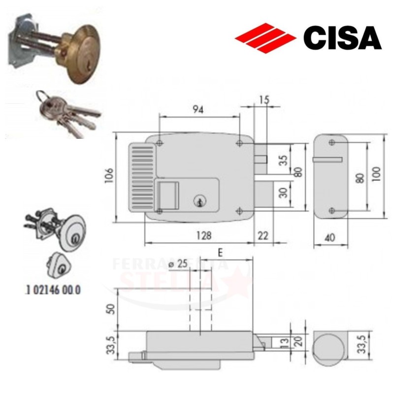 SERRATURA ELETTRICA CISA 11670 PORTA PORTONCINO INGRESSO LEGNO - SINISTRA - ENTRATA 70