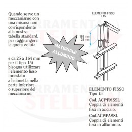 COMANDO FISSO DA COMPENSAZIONE 1 LAMELLA NACO PER VETRO TIPO 15 LAMELLA IN VETRO DA 15 CM - 01 ELEMENTI