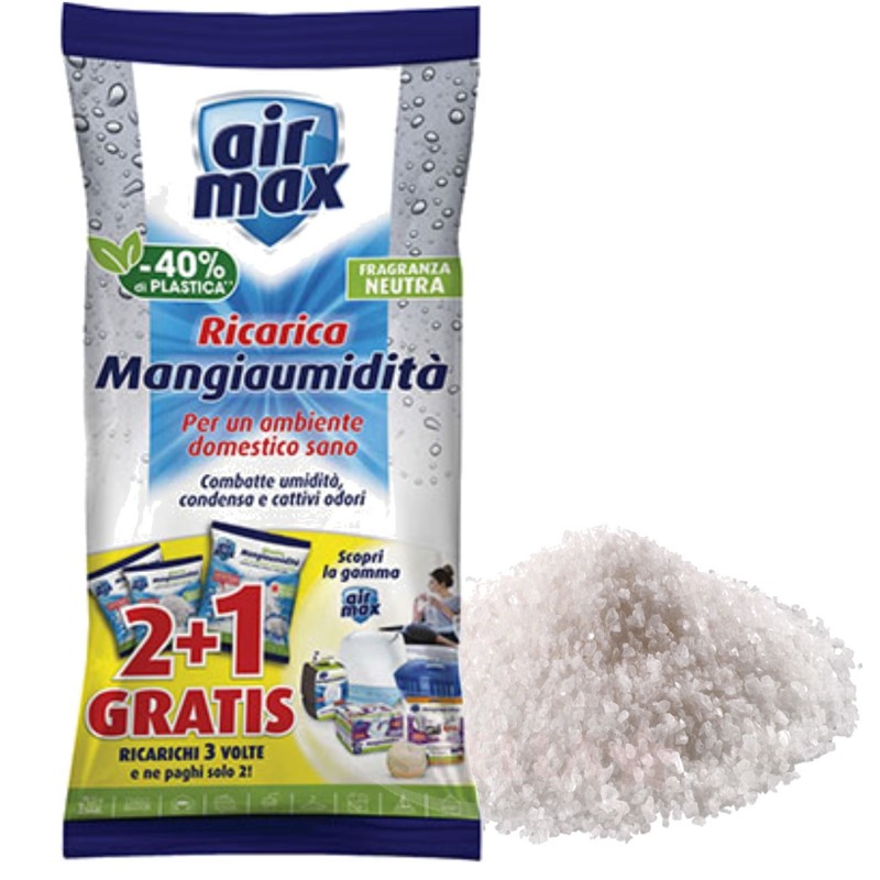 RICARICA AIR MAX SALI ASSORBIUMIDITA' UNIVERSALI 1000 GR UMIDITA' MANGIAUMIDITA'