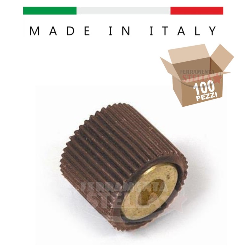 SOSTEGNI SUPPORTI REGGIMENSOLA in OTTONE CON GOMMA 10x12 - COLORE MARRONE NOCE