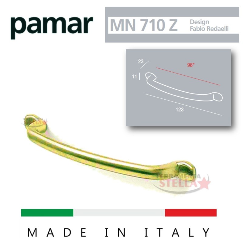MANIGLIA MANIGLIETTA ORO MANIGLIE MOBILE ANTA ANTE CASSETTO CASSETTI 96MM ITALIA