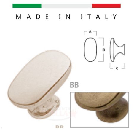 POMOLO OVALE ANTICO VENETO OTTONE ANTICATO IN STILE MOBILI COLORE ANTICATO