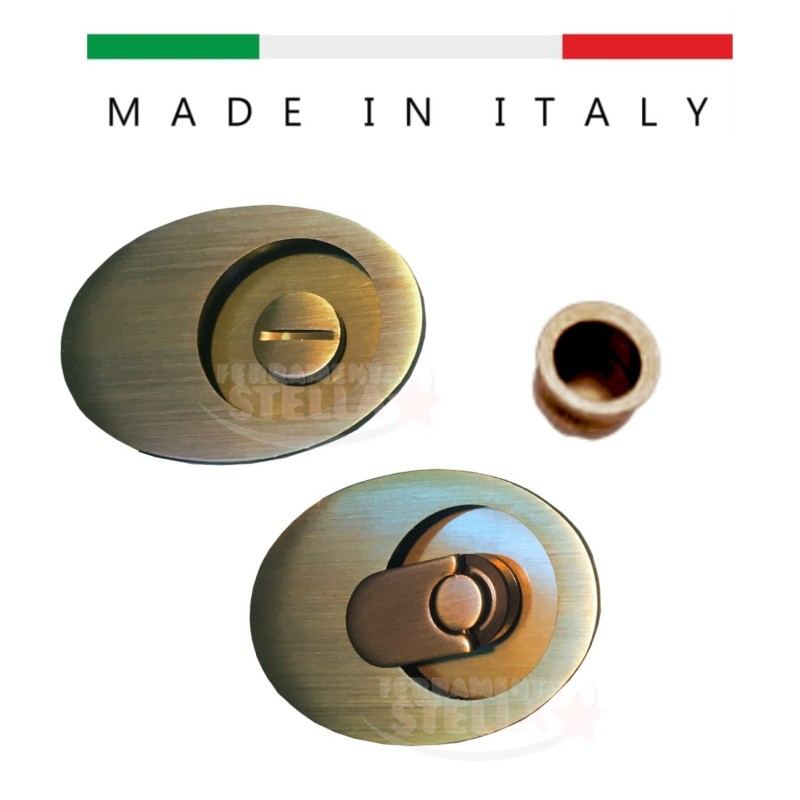 KIT MANIGLIA PORTE SCORREVOLI PORTA SCRIGNO CON SERRATURA BRONZO GRAFFIATO OVALE KIT MANIGLIA PORTE SCORREVOLI PORTA SCRIGNO CON SERRATURA BRONZO GRAFFIATO OVALE
