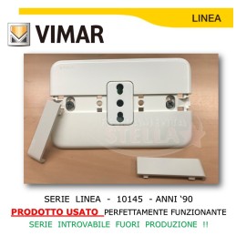 SERIE VIMAR LINEA - PRESA BIVALENTE 10 / 16A - SIPPORTO PLACCA BIANCO PANNA - USATA - ANNI 90 INTROVABILE