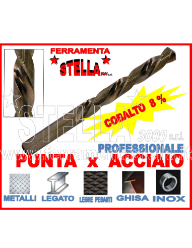 punta trapano hss a cobalto 8% per acciaio 5,5 | ferramentastella.it