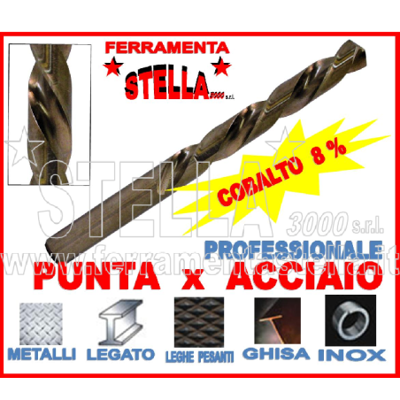 punta trapano hss a cobalto 8% per acciaio 6,0 | ferramentastella.it