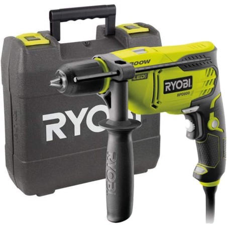 TRAPANO AVVITATORE A PERCUSSIONE W800 RYOBI - IN VALIGETTA - CON LED DI ILLUMINAZIONE OFFERTA 