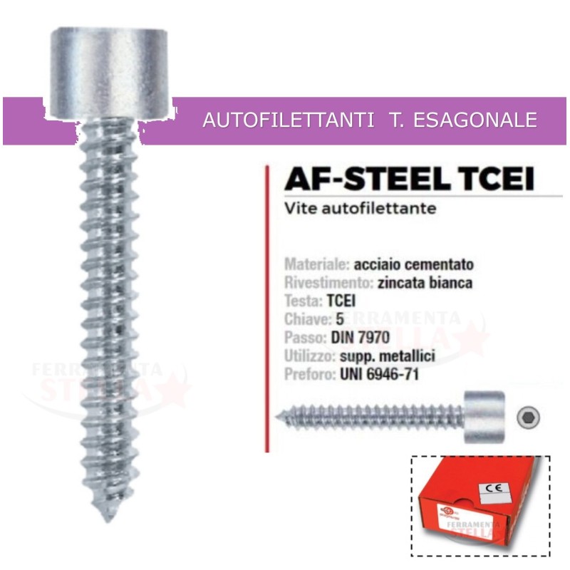 VITI VITE AUTOPERFORANTE AUTO FORANTE x METALLO - 4,8 X 70 - CONFEZIONE DA 100 PEZZI - TESTA SVASATA 