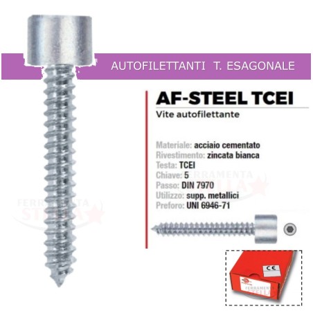 VITI VITE AUTOPERFORANTE AUTO FORANTE x METALLO - 4,8 X 70 - CONFEZIONE DA 100 PEZZI - TESTA SVASATA 