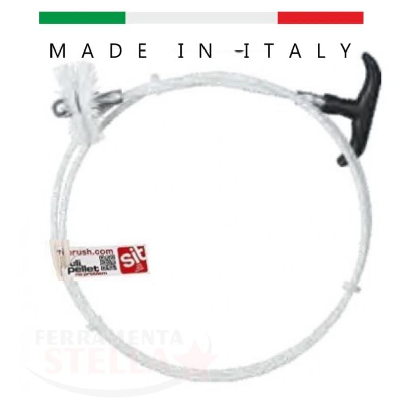 PULITORE SCOVOLINO PER STUFA A PELLET PULIPELLET DA 3 MT DIAMETRO 80 COMPLETA IN NYLON
