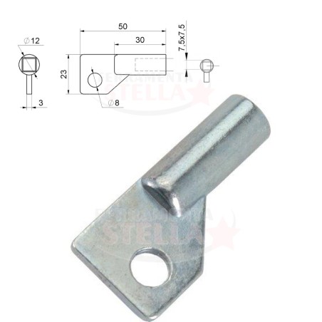 CHIAVE QUADRATA METALLO TAVELLINO SPORTELLO ARMADIETTO GAS ACQUA CONTATORE ENEL