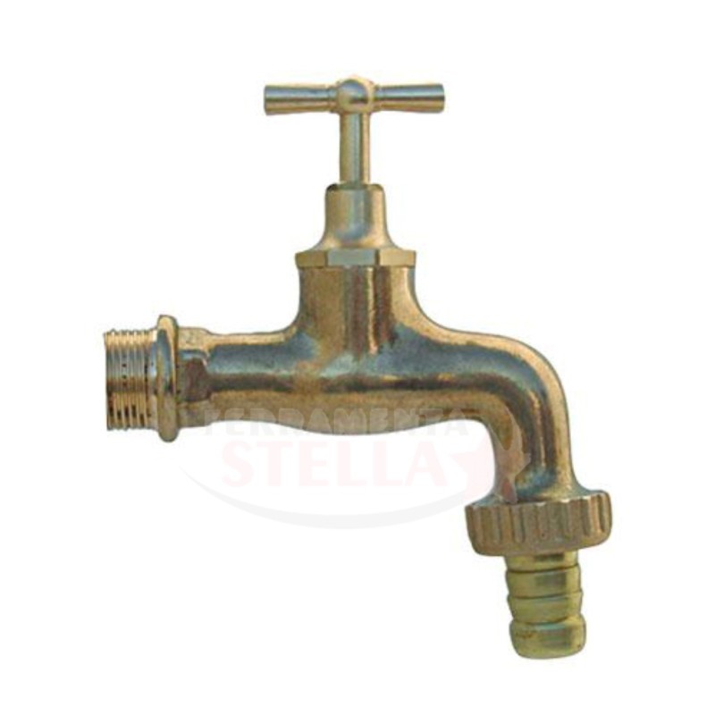 RUBINETTO ARTISTICO IN OTTONE PER FONTANA A FARFALLA 1/2" SFERA GIARDINO ESTERNO