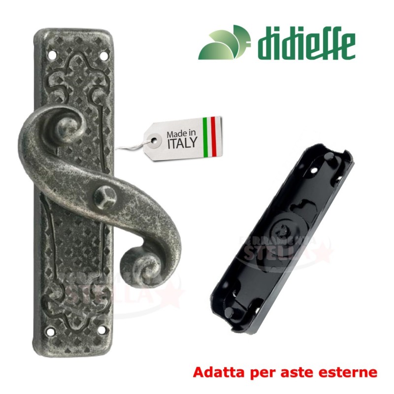 CREMONESE A RIDOSSO CON MOVIMENTO CON FORO IN FERRO BATTUTO - FINITURA VERNICIATO NERO - PER FINESTRA BALCONE - serie DOLOMITE