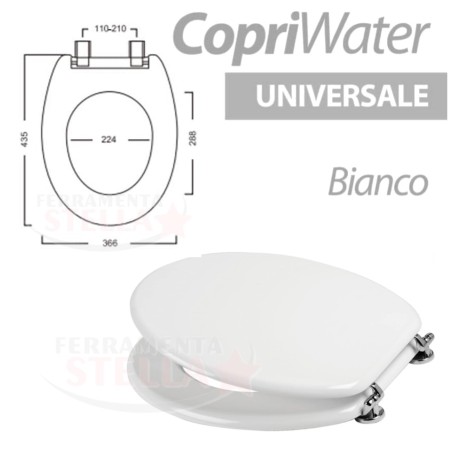 SEDILE WC COPRIVASO COPRIWATER BAGNO COPRI VASO WATER IN LEGNO BIANCO UNIVERSALE