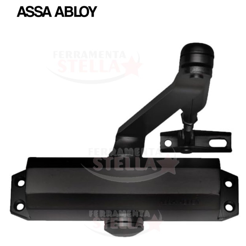 CHIUDIPORTA A BRACCIO AEREODINAMICO DC 120 SENZA FERMO NERO RALLENTATORE PORTA