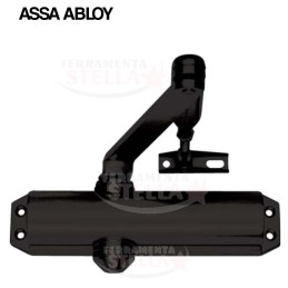 CHIUDIPORTA A BRACCIO AEREODINAMICO DC 120 SENZA FERMO NERO RALLENTATORE PORTA