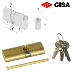 CILINDRO CISA DA INFILARE OVALE 70MM PORTA SERRATURA PORTE 3 CHIAVI CHIAVE 2