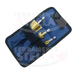 SET FRESE FRESA CONICA PER METALLO E PLASTICA ALLARGA FORI A SCALINO IN HSS TITANIO IN BORSA