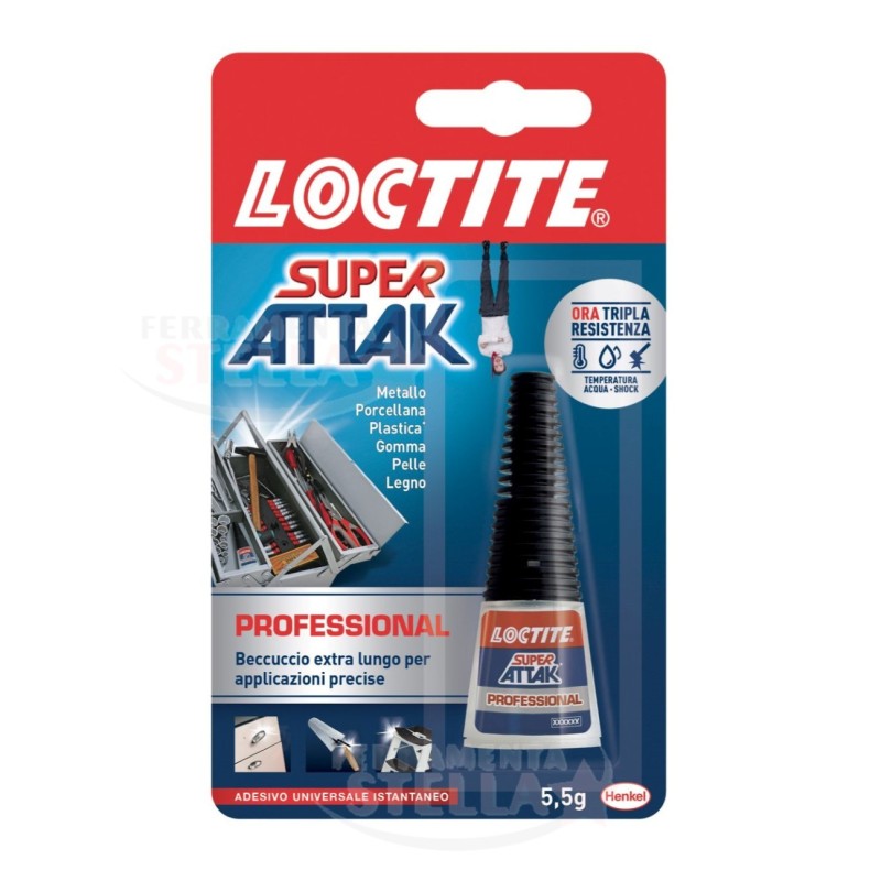 ATTAK LOCTITE SUPER ISTANTANEO 5 GR INCOLLA ADESIVO UNIVERSALE LEGNO CERAMICA + OMAGGIO