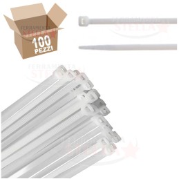 FASCETTA FASCETTE DA CABLAGGIO ELETTRICISTA LEGATURA - BIANCA  - MISURA 7,6 X 450 - CF 100 PZ 