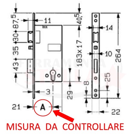 SERRATURA YALE ELETTRICA 688 - ENTRATA 60 LATO DESTRO - PULSANTE E SCIVOLO - x PORTA IN FERRO PORTONCINO INGRESSO DA APPLICARE