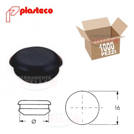 TAPPO COPRIFORO COPRIVITE x SERRAMENTI IN ALLUMINIO - COLORE NERO - PLASTECO - OFFERTA 1000 PZ