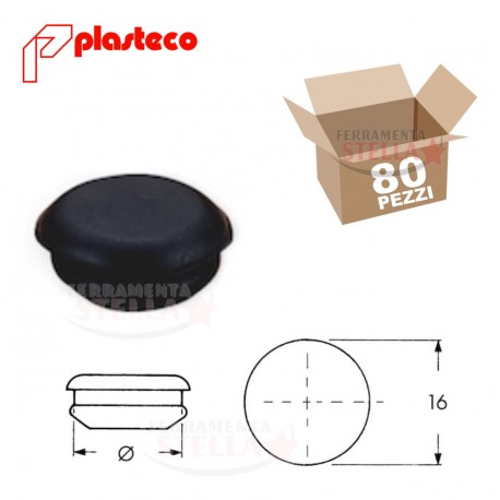 TAPPO COPRIFORO COPRIVITE x SERRAMENTI IN ALLUMINIO - COLORE NERO - PLASTECO - OFFERTA 1000 PZ