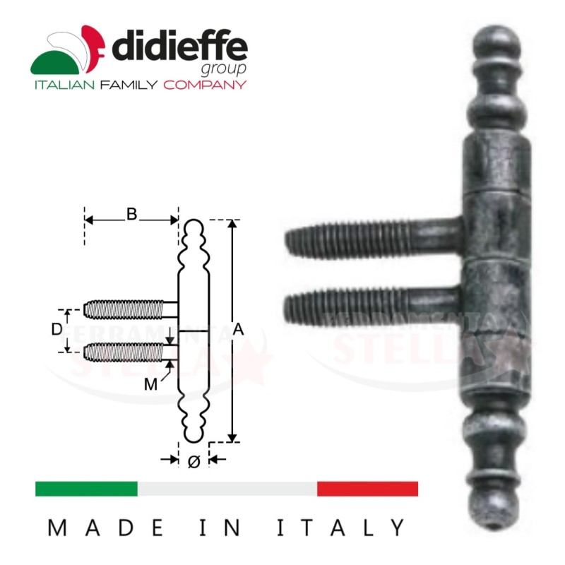 ANUBA CERNIERA FERRO BATTUTO ANTICATA BRUNITA SILVER - FINITURA IS NERO ARGENTO - DIAMETRO 11
